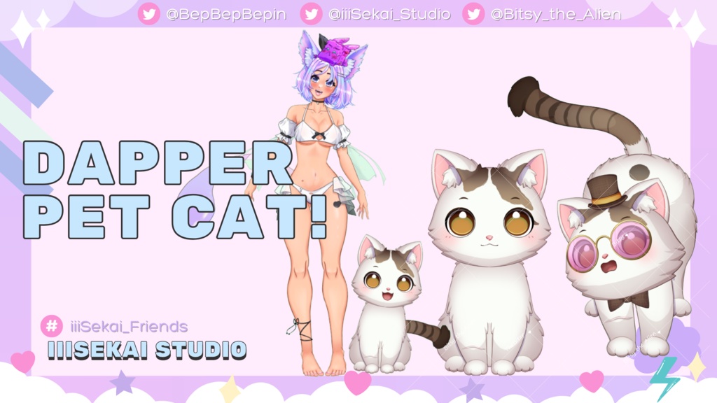 招き猫 キリイト Vtuberペット | Vtuber向けVtube Studio Live2D動物ペットアセット cat