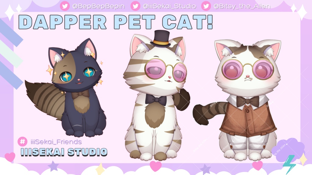 招き猫 キリイト Vtuberペット | Vtuber向けVtube Studio Live2D動物ペットアセット cat