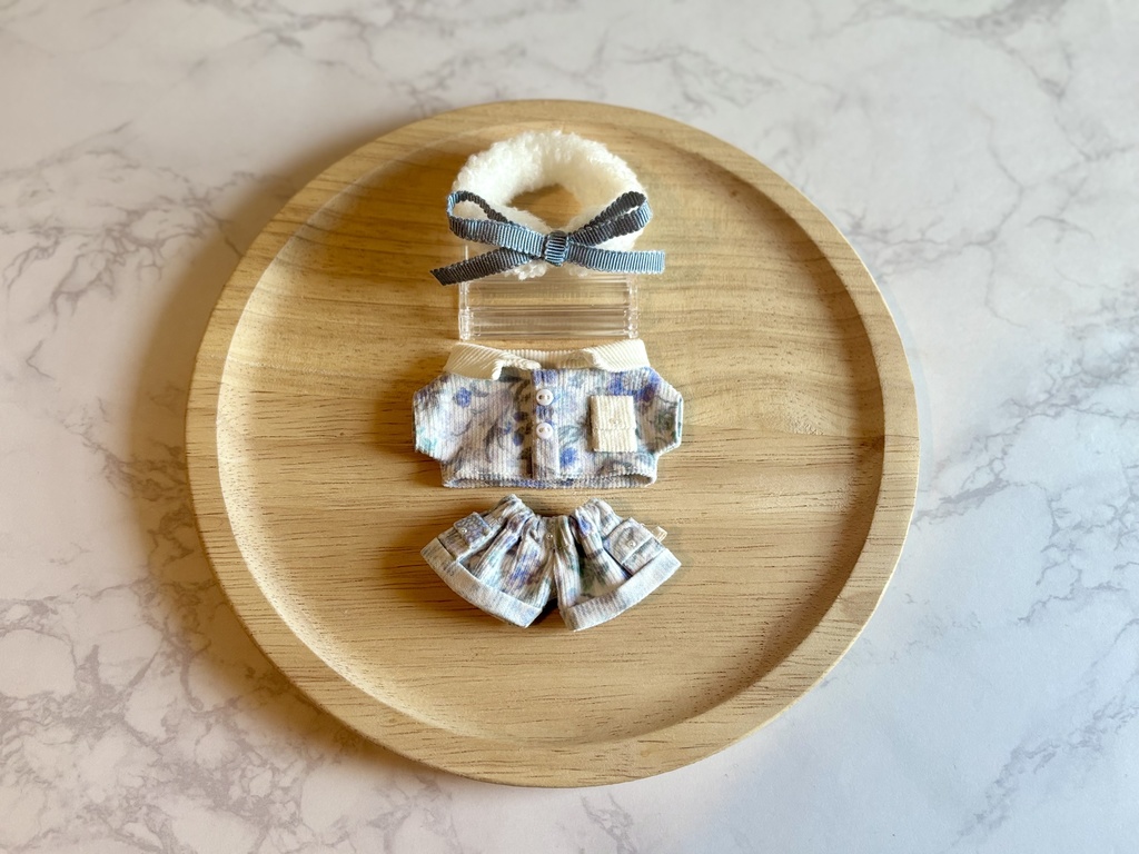 【White】flower corduroy setup