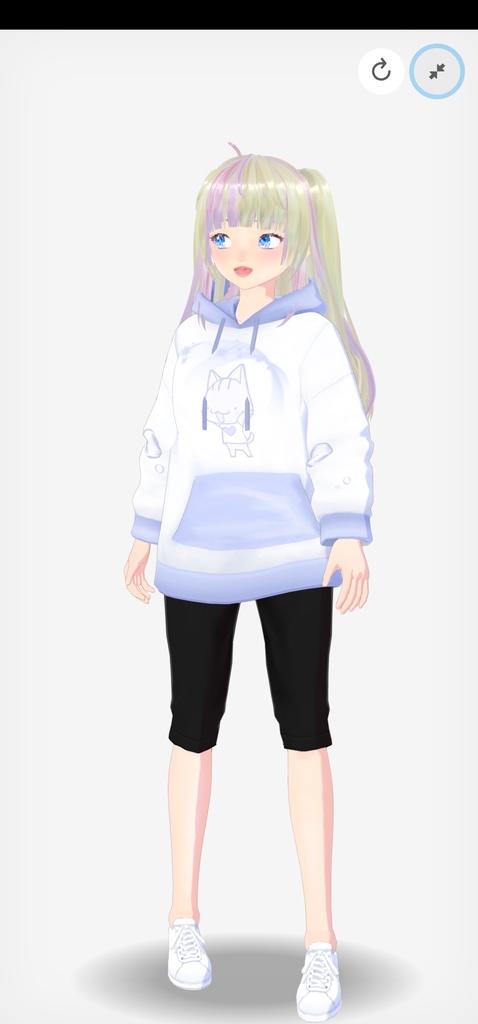 Vroid blue cat hoodie