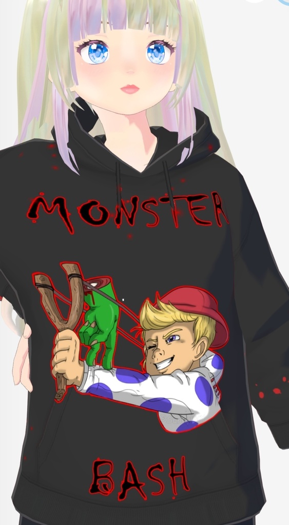 Vroid hoodie monster bash