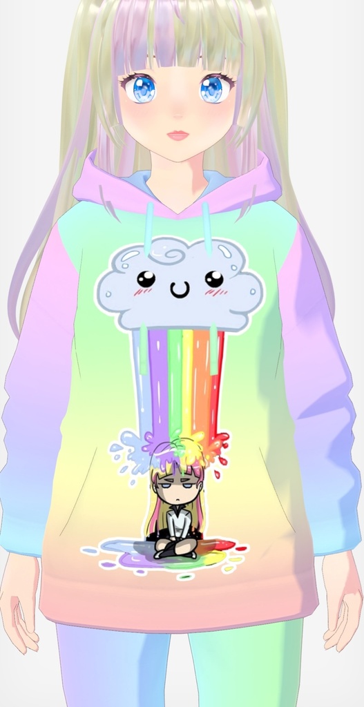 Vroid rainbow hoodie print