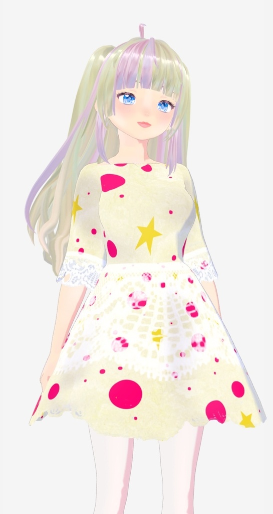 Vroid spotted dress lace