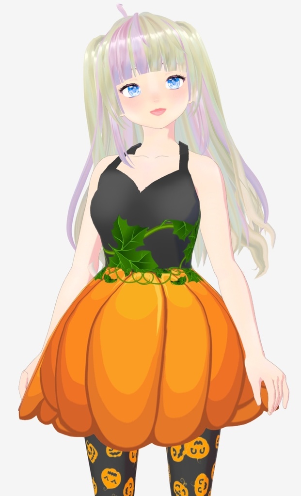 Vroid pumpkin dress set