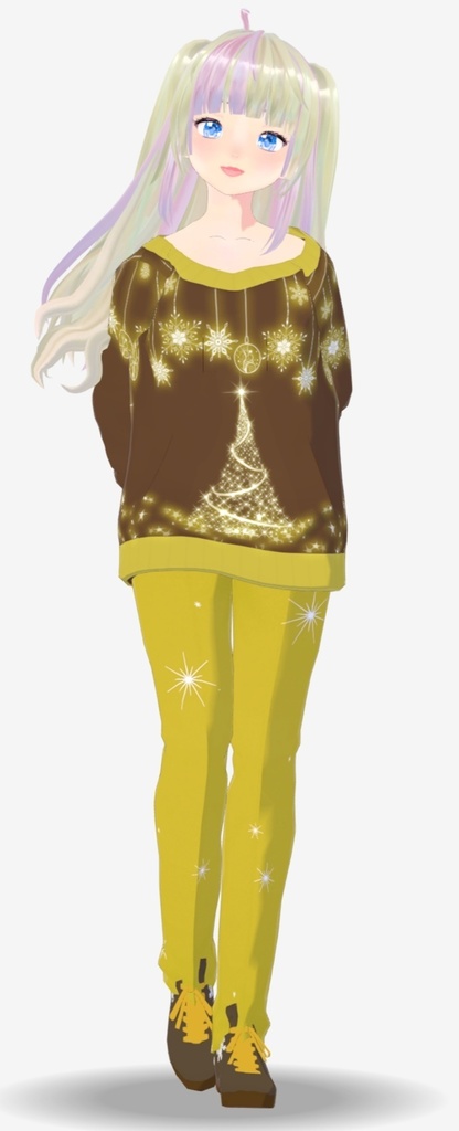 Vroid brown Christmas set