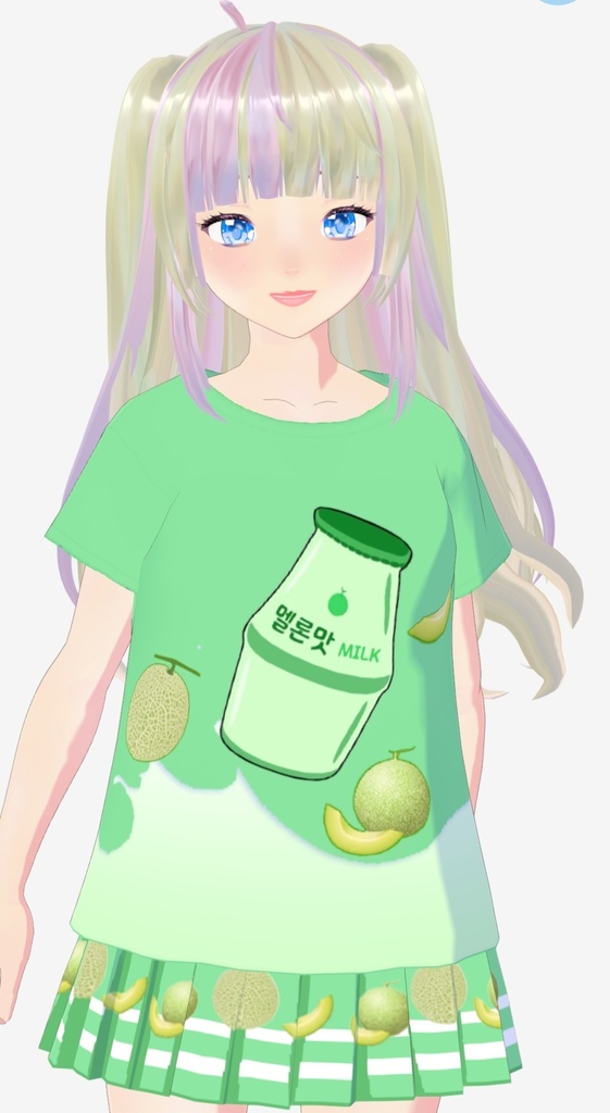 Vroid Korean milk t-shirt and skirt set