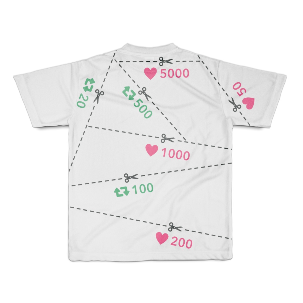 切り取り線入りTシャツ