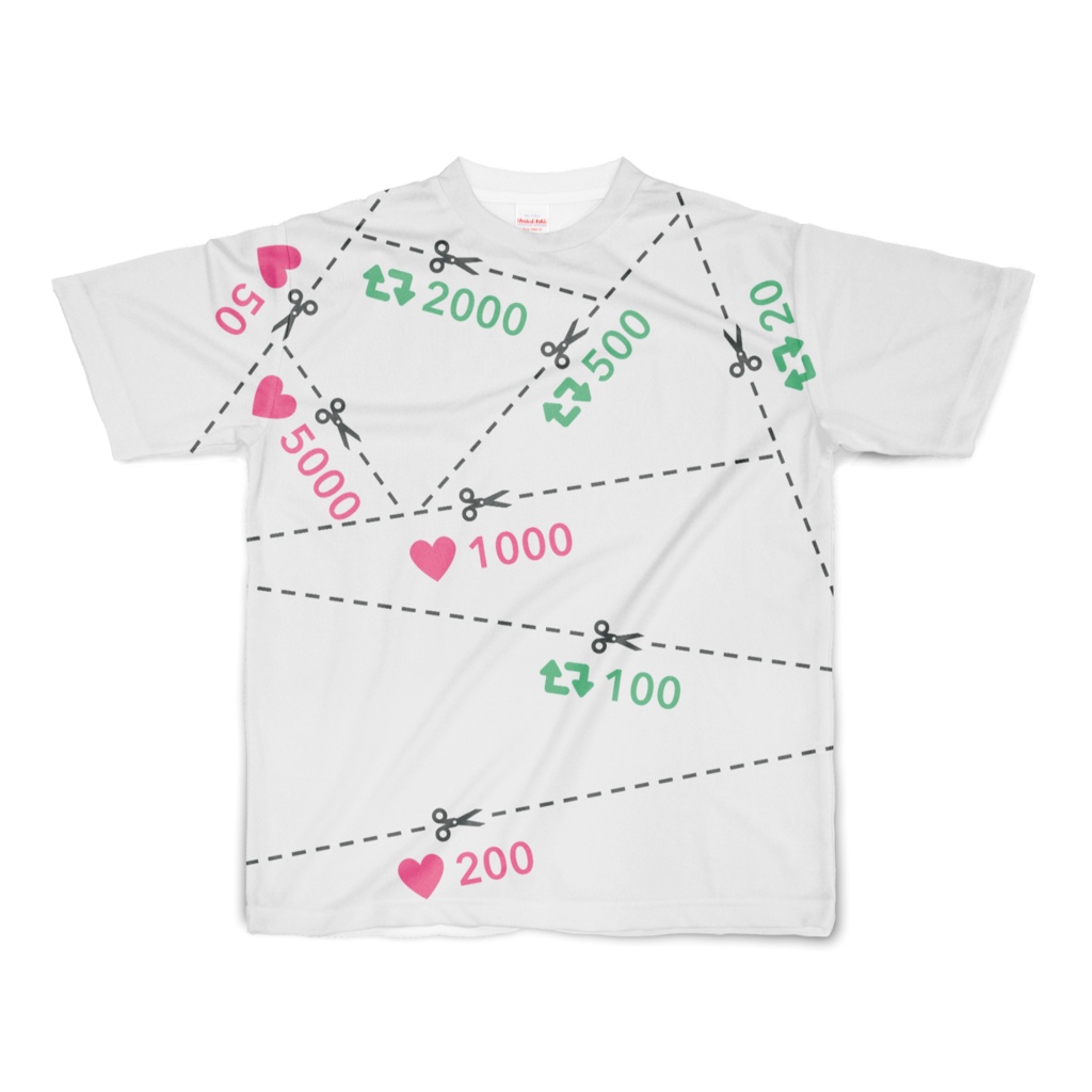 切り取り線入りTシャツ