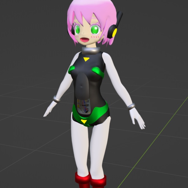 習作ロボ娘3Dモデル+素体