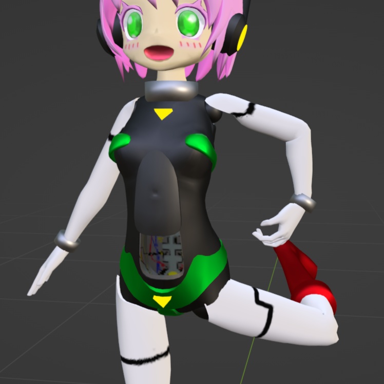 習作ロボ娘3Dモデル+素体