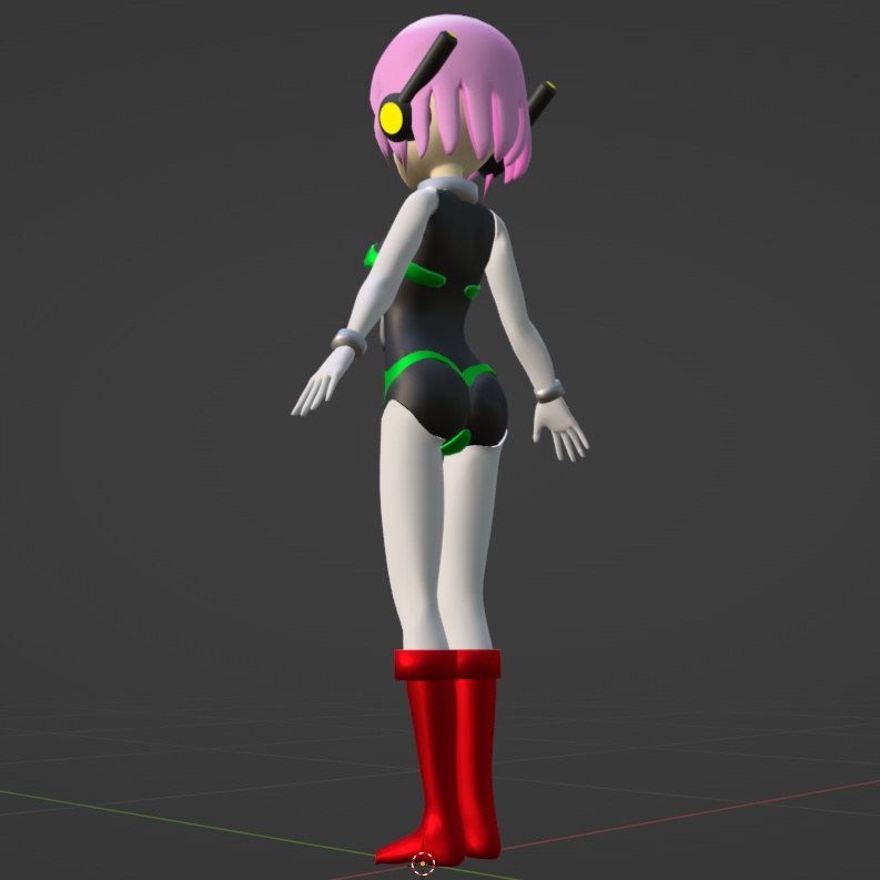 習作ロボ娘3Dモデル+素体