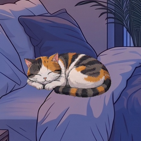 【動く背景素材/待機画面/2K+1080p】雨の夜景と眠る猫のLoFiルーム|VTuber Animated Background