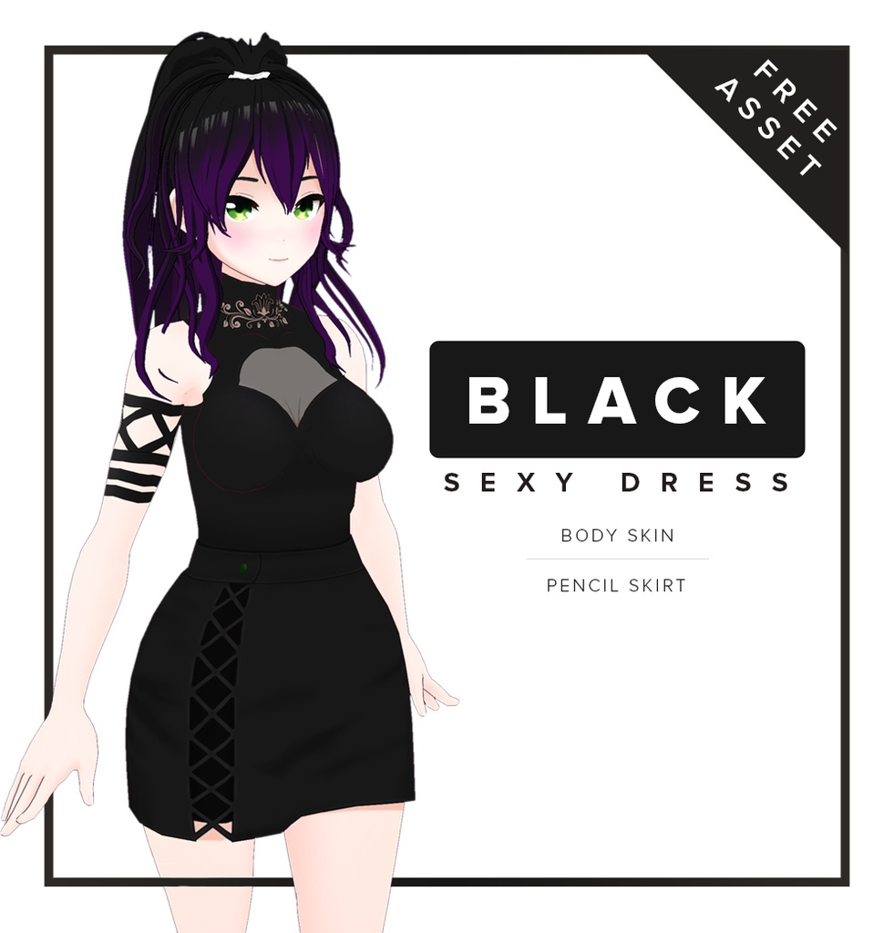 [VRoid] Black Sexy Dress