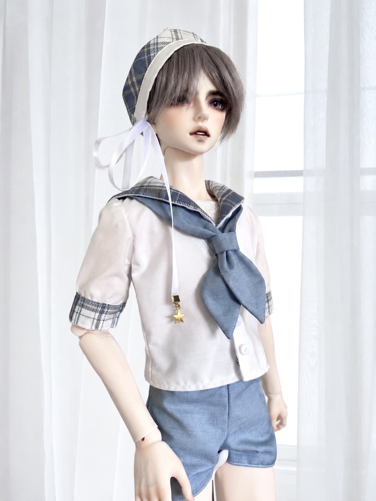【1/3 60cm SD13boy~】星空チェックのセーラー服セットアップ