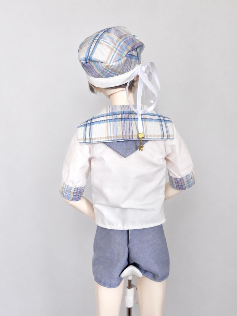 【1/3 60cm SD13boy~】夕空チェックのセーラー服セットアップ