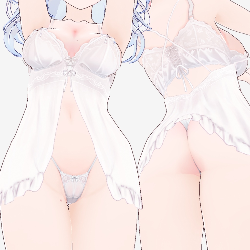 【Vroid item】ピュアホワイトランジェリー