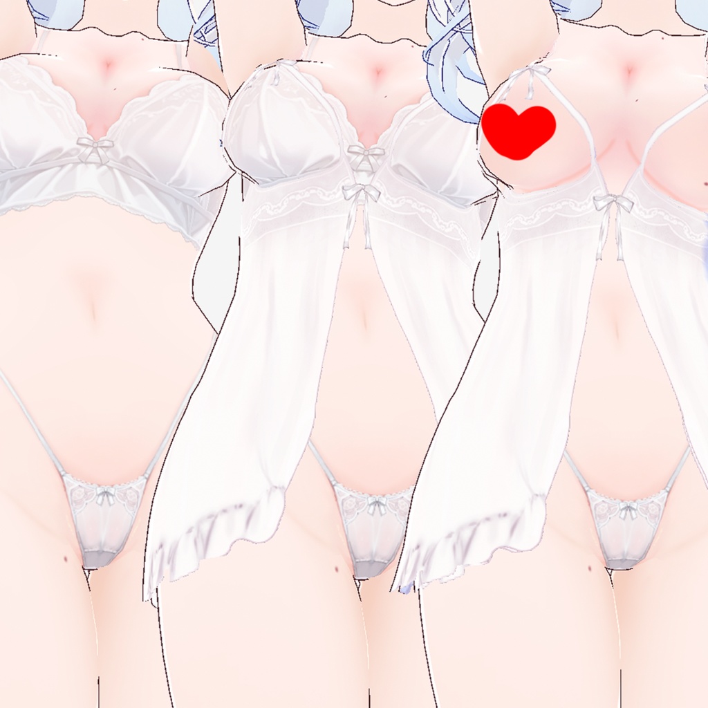【Vroid item】ピュアホワイトランジェリー