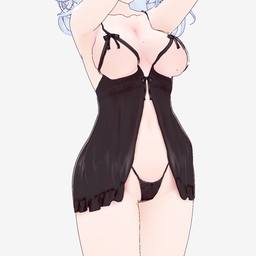 【Vroid item】ピュアブラックランジェリー