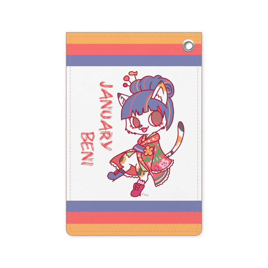 BirthMonthCats 1月―紅―　パスケース