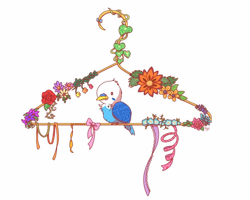 「ぼくのアトリエ」 インコとハンガー トート