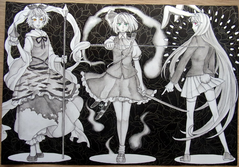 【原画】東方五面ボス 星・妖夢・鈴仙 ※完売