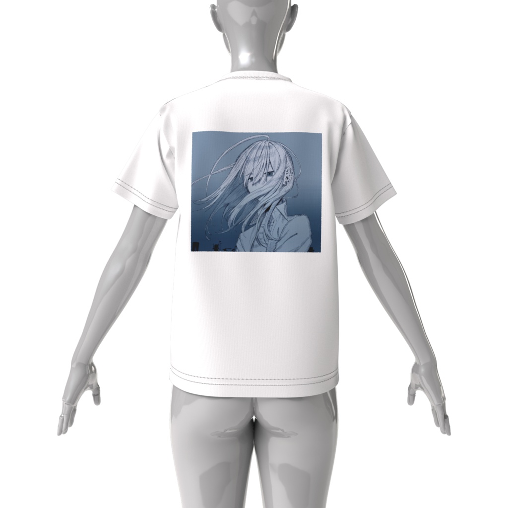 背面イラストビックシルエットTシャツ