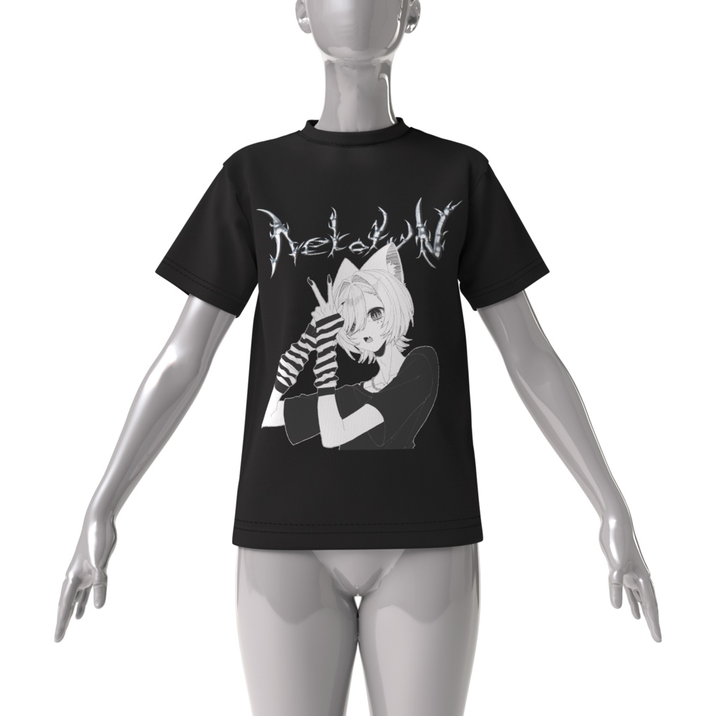 ねこくんサブカルビックシルエットTシャツ