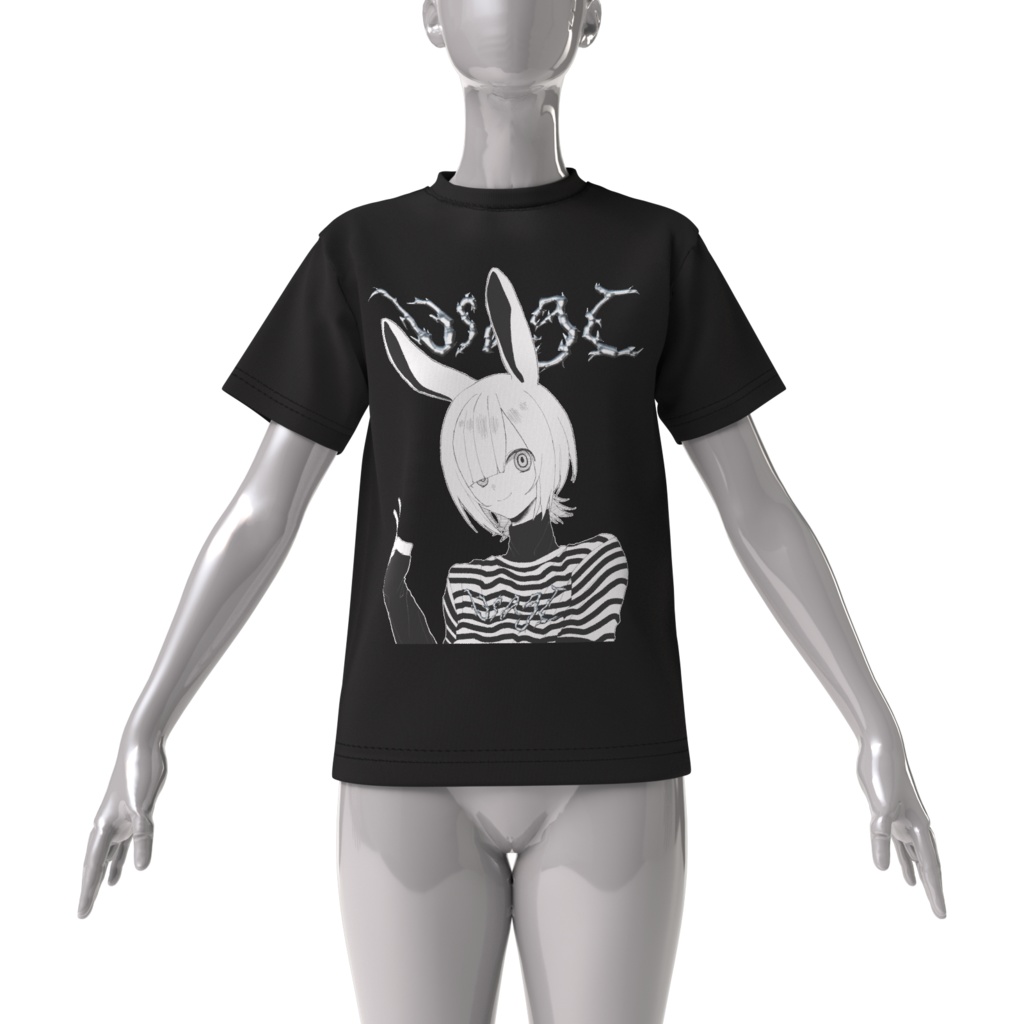 うさぎサブカルビッグシルエットTシャツ