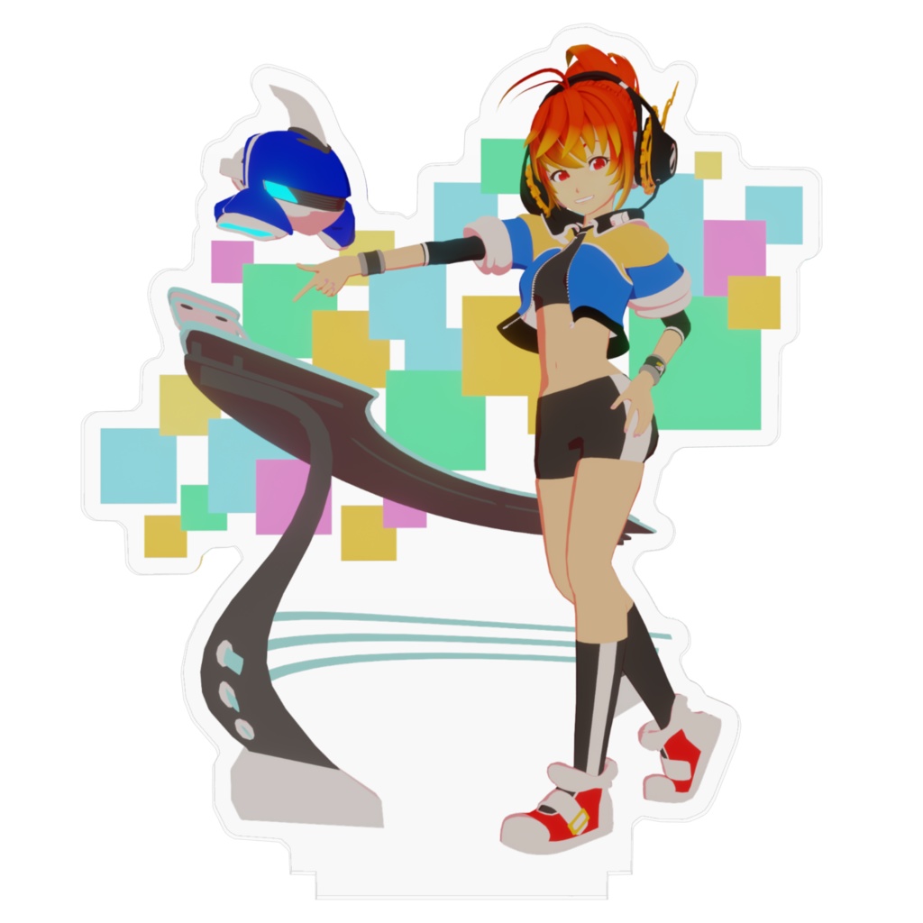 Vtuber「ウワン」のアクリルフィギュア~いつものお部屋風~