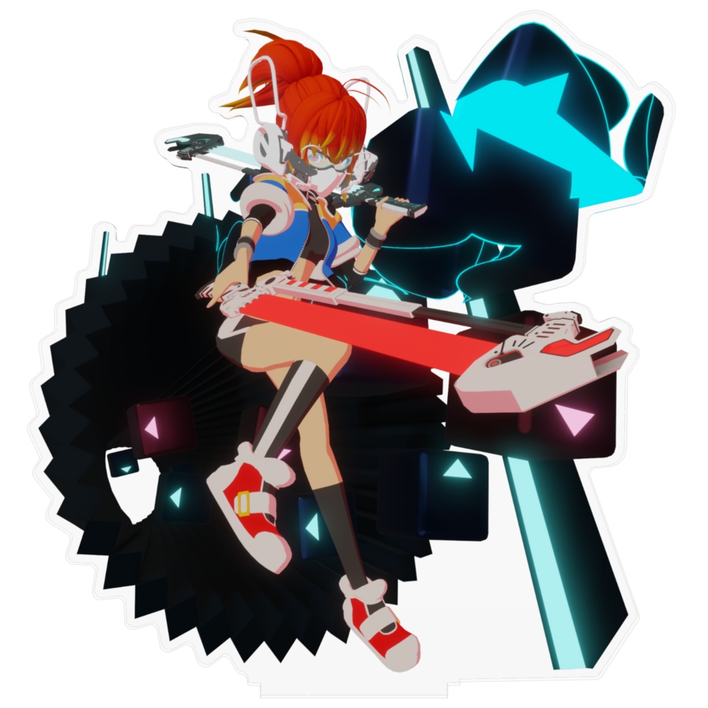 Vtuber「ウワン」のアクリルフィギュア~BEAT SABER風~