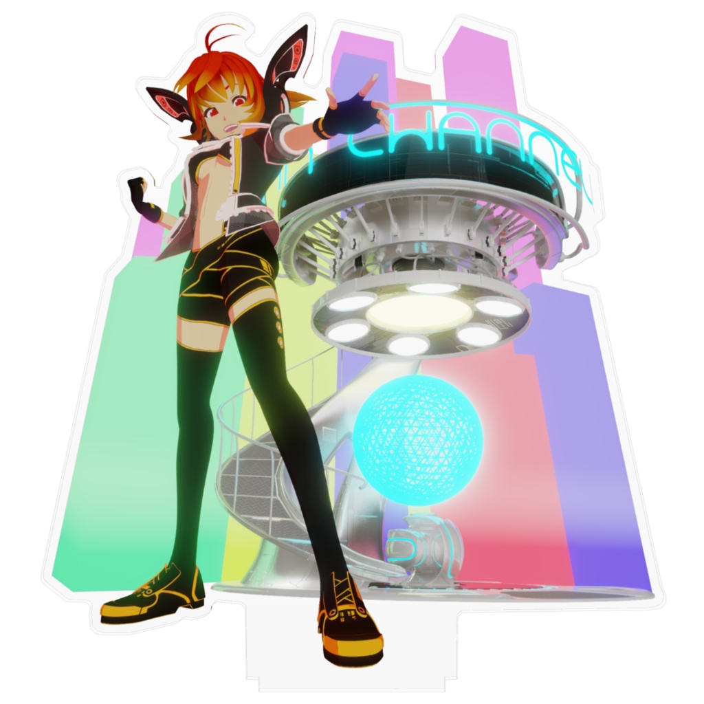 Vtuber「ウワン」のアクリルフィギュア~オリジナルPV風~