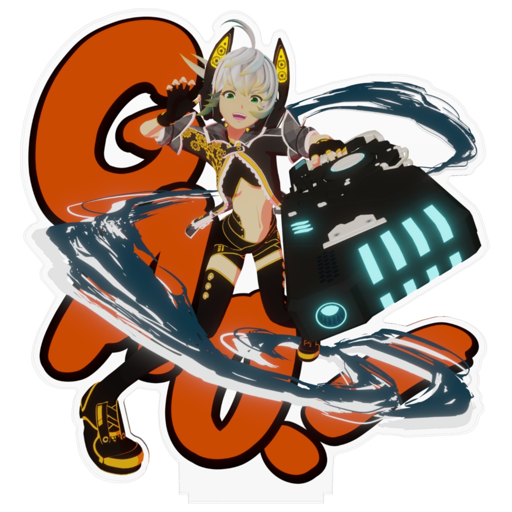 Vtuber「ウワン」のアクリルフィギュア~グラフィティ風~