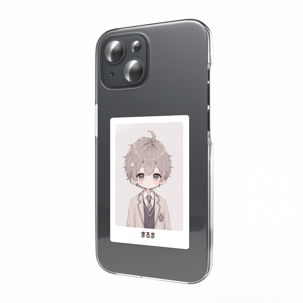 ゆるゆ、まるま。|まるま スマホステッカー(証明写真風 ちびキャラVer.)