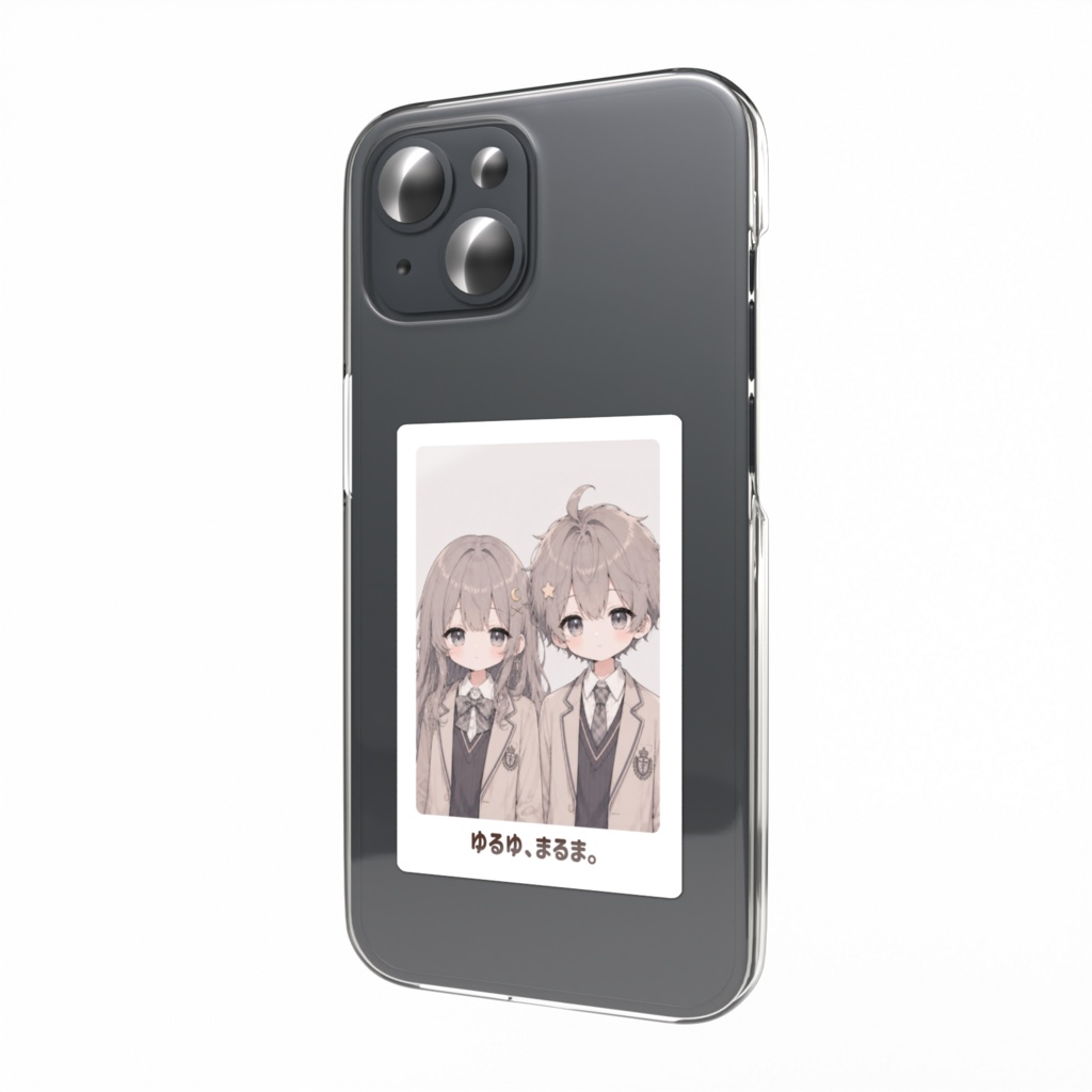 ゆるゆ、まるま。|スマホステッカー(証明写真風 ちびキャラVer.)