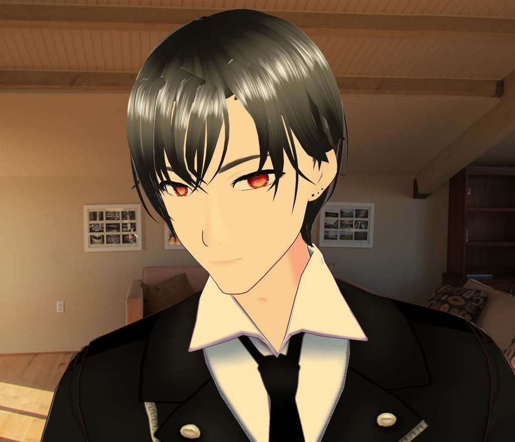 [VROID]Cold duke of the North Black Gradient Hair