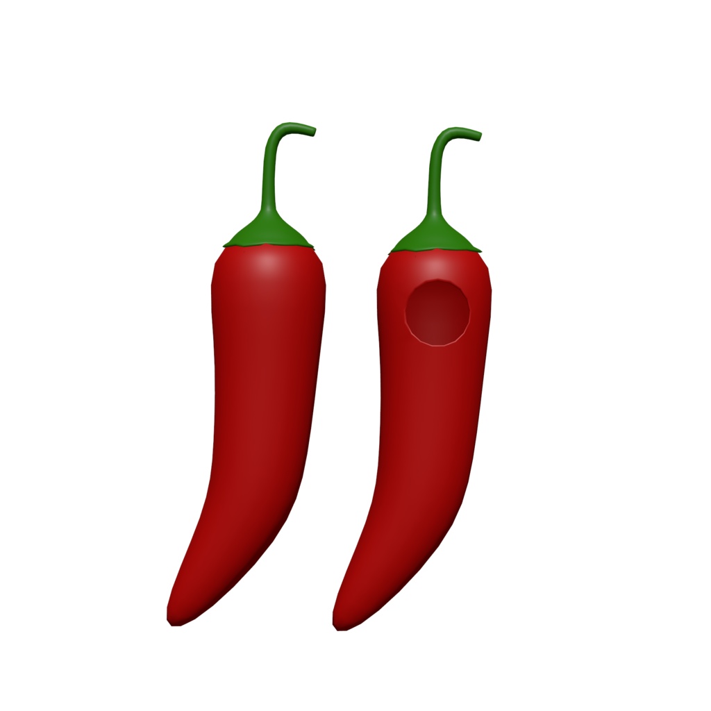 3D唐辛子glb(ふつう/かぶりもの)