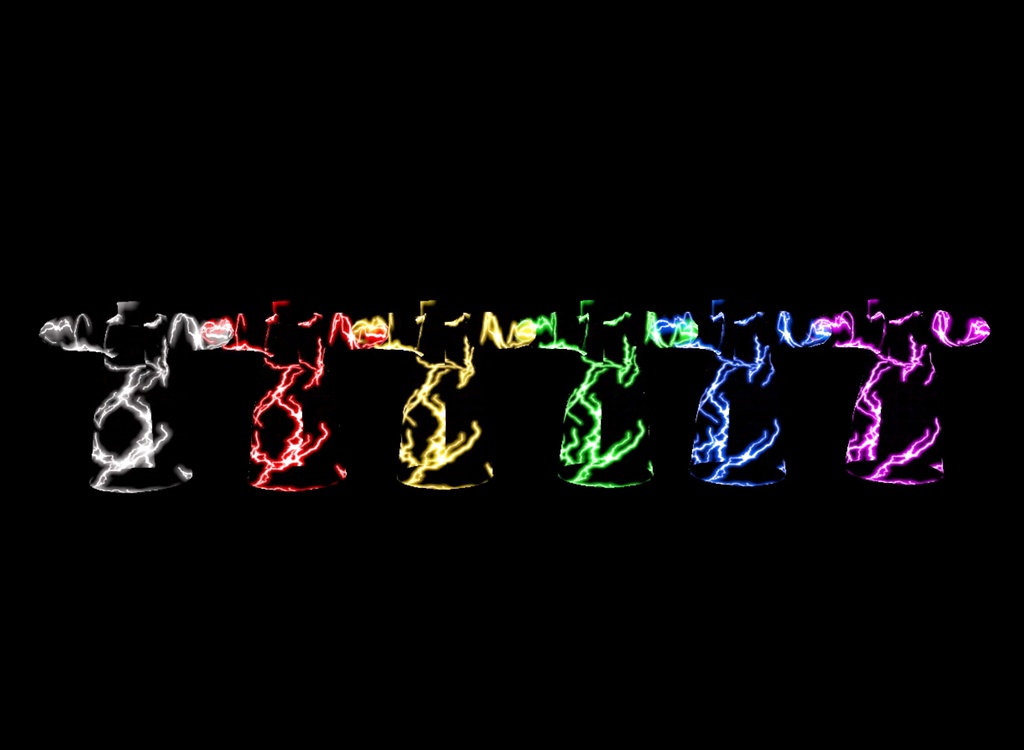 【雷・電撃エフェクト】着る電気オーラ6色セット(各色強弱2種・全12種類)