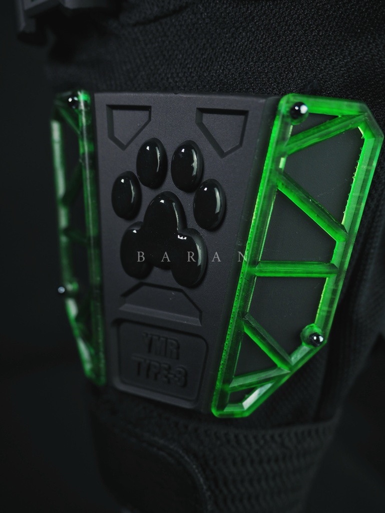 肉球義手製品版漆黒×クリアグリーン両手セット