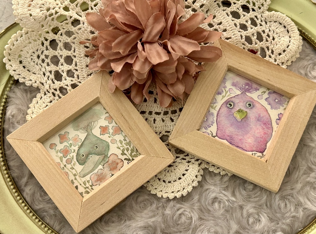 ミニ額原画　鳥　2種類