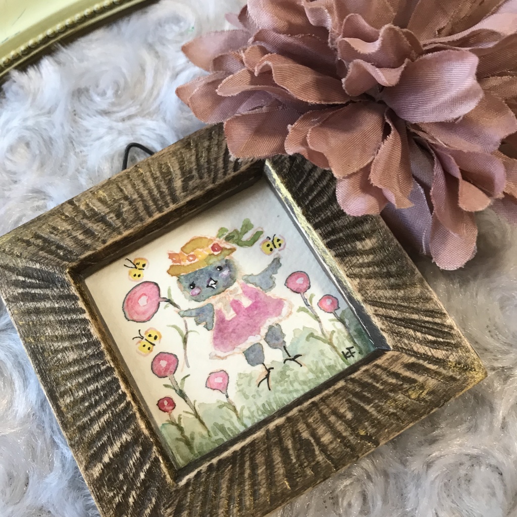 ミニ額原画　小鳥　2種類