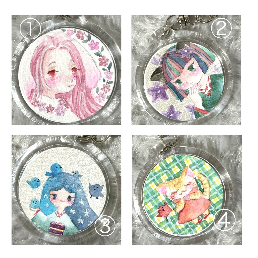 原画キーホルダー 丸 4種