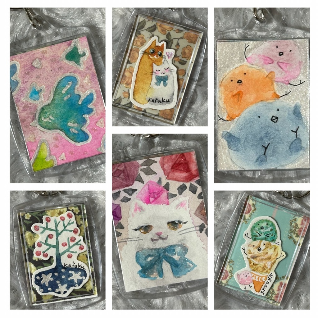 原画キーホルダー 四角 3種