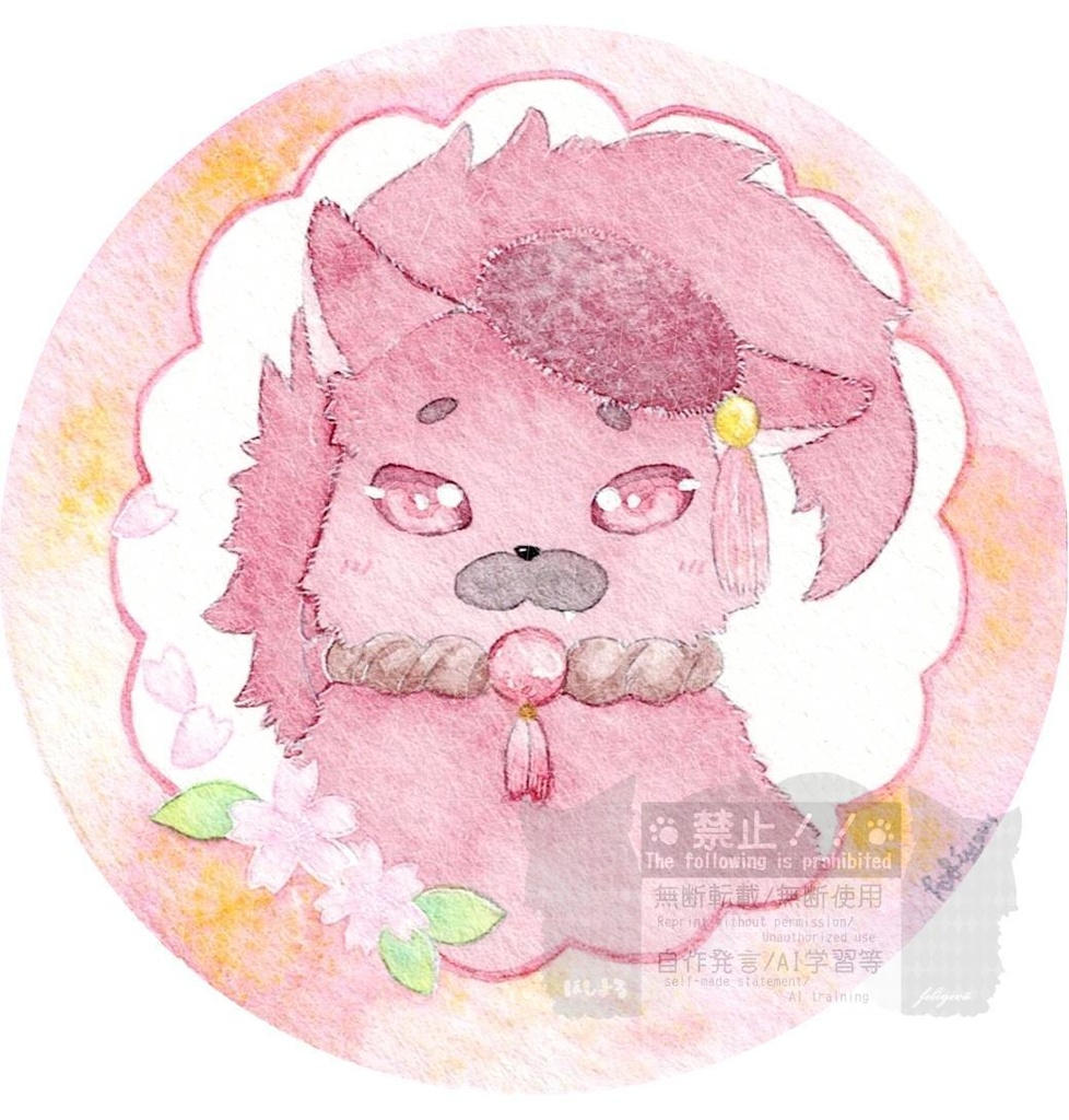 丸いドローイング・ブローチセット 朱那清那