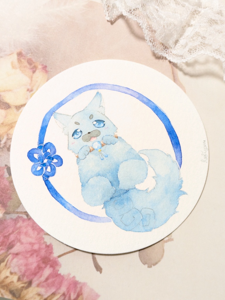 丸いドローイング・ブローチセット 朱那清那