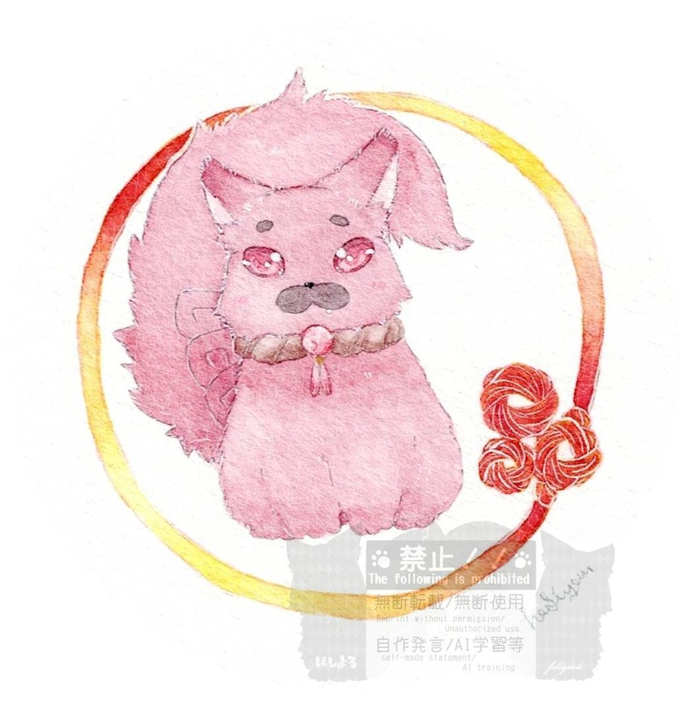 丸いドローイング・ブローチセット 朱那清那