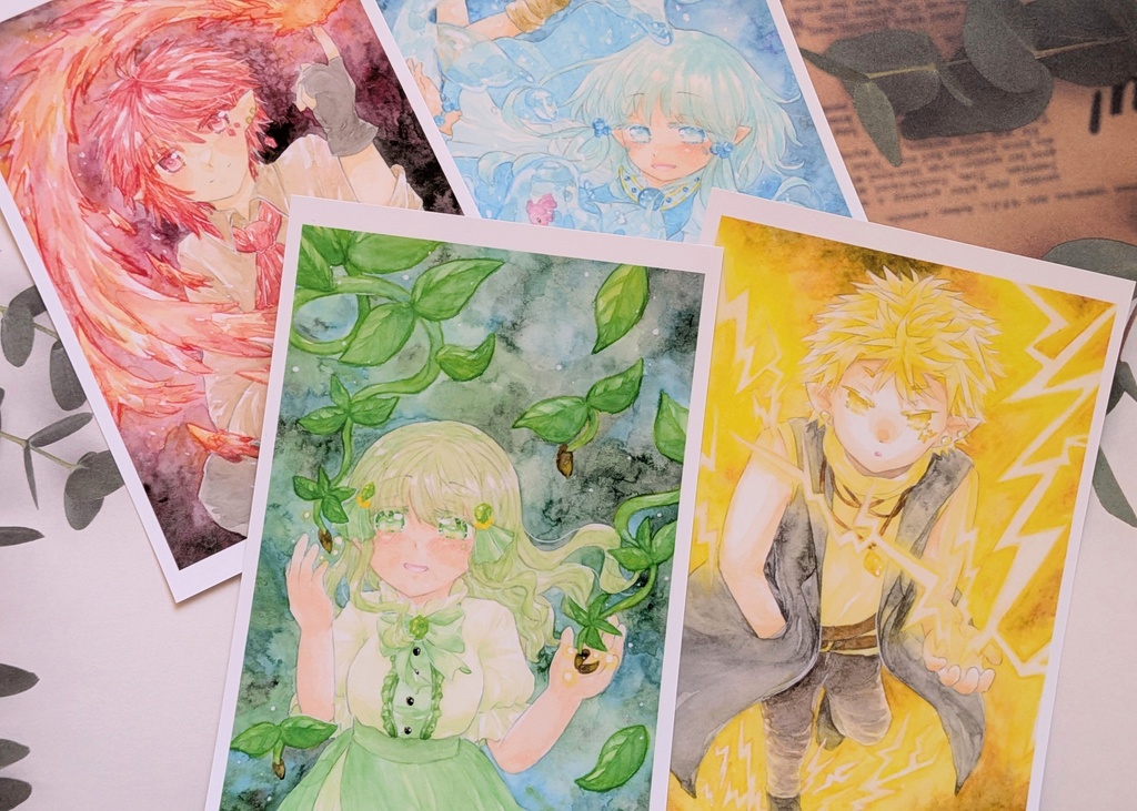 新作ポストカード! 誕生石の魔法使い達