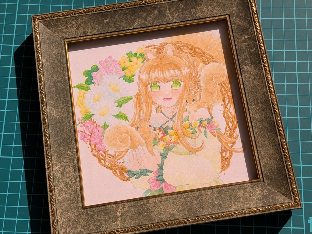 額装原画　一輪の花