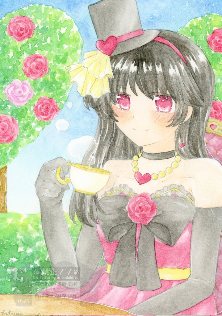 額装作品 女王のティータイム