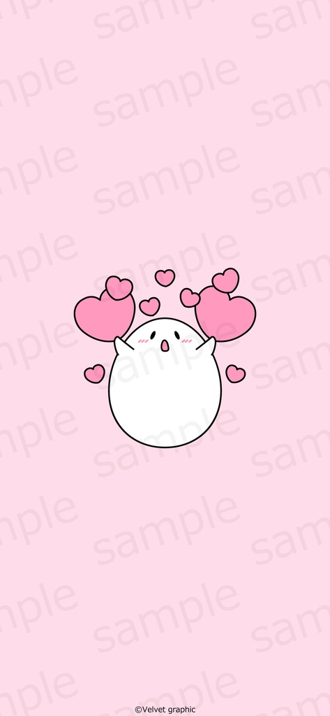 もっちりだいふくちゃん　スマホ壁紙　すきver.