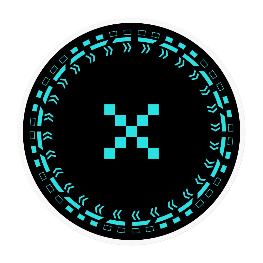 オリジナルステッカー003「サイバーパンク・バツ」